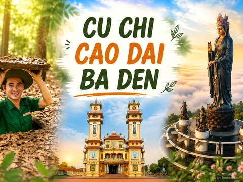 Cao Dai Tempel bezocht tijdens de Cu Chi Tunnels en Black Virgin Mountain tour